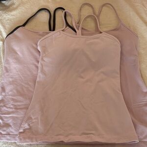 Bundle Lululemon pink power Y and power pose tank top